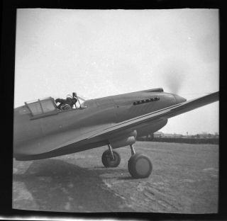 Vtg 1940 Ww2 - Era Photo Film Negative Army Aaf Aircraft Curtiss P - 40 Warhawk 1