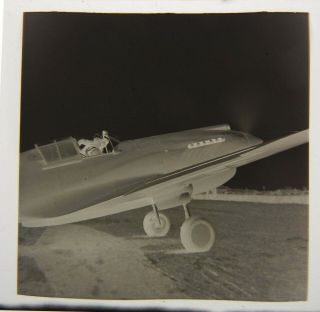 Vtg 1940 WW2 - Era PHOTO Film NEGATIVE Army AAF Aircraft CURTISS P - 40 Warhawk 1 2