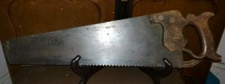 Antique Henry Disston Handsaw Late 1840s To Early 1850s Medallion,  Split Nut Saw