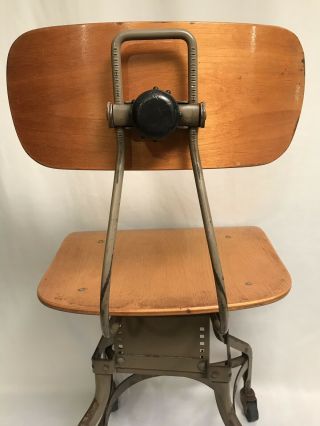 Vintage Mid Century Modern Retro Toledo Adj Drafting Stool Chair UHL Steel Ohio 2