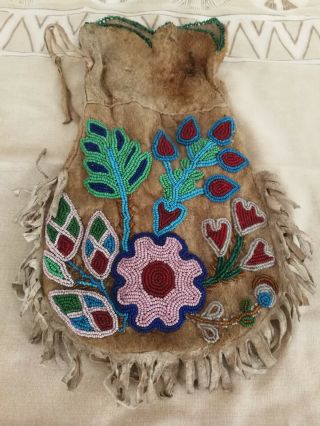 Native American Indian Beaded Bag /pouch Circa 1900