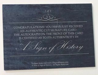 A Sign Of History Jack Lousma SIGNED AUTO Autograph Cut Signature Card Apollo 13 2