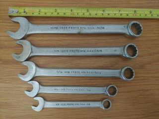 Vintage Proto Combination Wrench Set Sae 12 Point - 1222 1220 1218 1214 1212