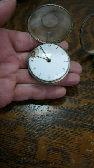 Early English Fusee Verge Pocket Watch,  Pair Case,  Parts/project Watch