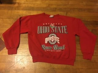 Vintage Ohio State Football Crewneck 1997 Rose Bowl Sweatshirt L Buckeyes Lee