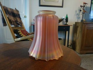 Vintage Ribbed Satin Carnival Glass Light Shades 5 1/2 Inches.