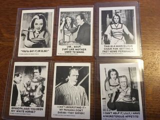 6 - 1964 Leaf The Munsters Cards 8,  11,  13,  35,  38,  43