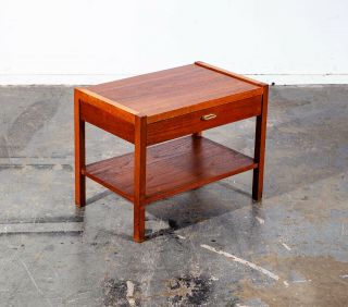 Mid Century Danish Modern Nightstand End Side Table Teak Oak Restored Mogensen