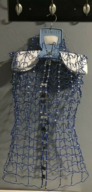 Vtg 27 “ Blue Hanger Wire Metal Dress Form Mannequin Table Top Display England
