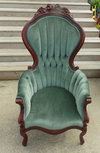 Mahogany Victorian Armchair / Parlor Chair (bm - Ac185)
