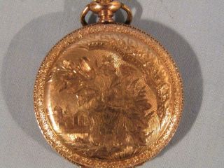Antique Elgin 14k Gold Filled & Engraved Pocket Watch