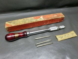 Vintage Miller Falls Spiral Ratchet Screw Driver - No.  62 A - W/ Box & Bits