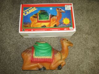 Vintage 28 " Blow Mold Christmas Nativity Camel General Plastics W/ Box