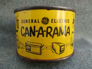 Vintage 1960s General Electric G.  E.  Give - Away Can - A - Rama Tin Can W Prize