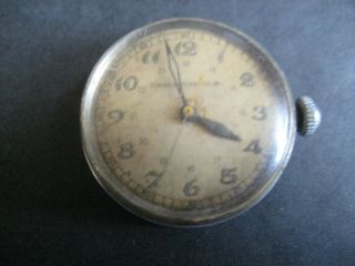 Pre - 1944 Girard Perregaux Chromium Case Pocket Watch - 1 1/8 " Diameter.