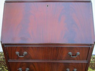 antique mahogany desk vintage drop front secretary chinese chippendale,  gallery 2