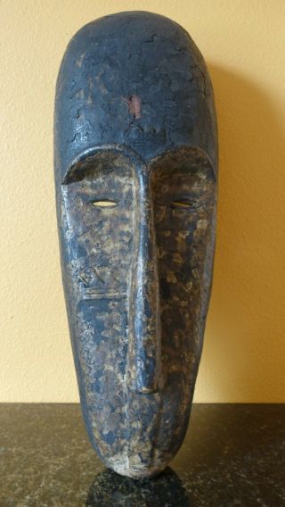 Huge 27 " Tall Vintage Antique Old Wood Polychrome Fang Dance Mask Gabon African