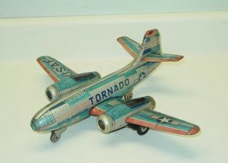 “ Bandai “tin Vintage Litho N.  American B45 Usaf Tornado Airplane Friction Japan