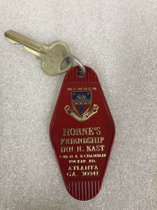 Vintage Hotel Motel Key Fob Tag Horne’s Friendship Inn Atlanta Ga Room 206