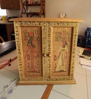 Egyptian Wood Cabinet • Beautiul