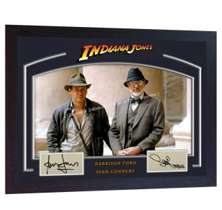 Sean Connery Harrison Ford Indiana Jones Signed Autograph Photo Print Framed