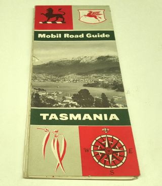 1960 Mobil Oil Co.  Road Map Of Tasmania,  Australia