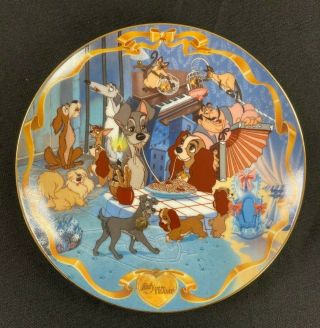 Walt Disney Collector Plate Musical Bradford Exchange Lady And The Tramp