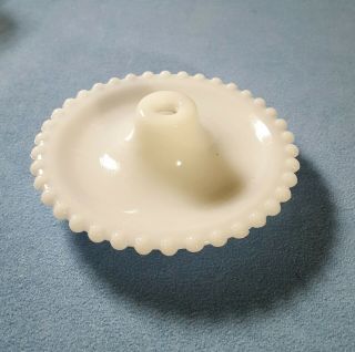 Vintage White Milk Glass Hobnail 6 " Lamp Light Base