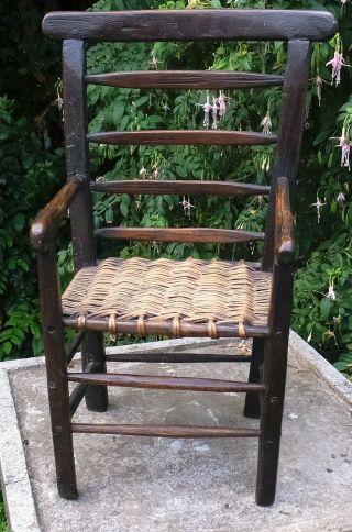 Rare Georgian Ash/oak Apprentice Piece Country Elbow Chair - Welsh/west Country?