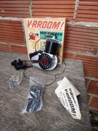 Vintage 1963 V - Rroom By Mattel Hot Rodder Engine Motor Roar W/box Bicycle Bike