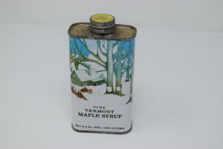 Vintage Pure Vermont Maple Syrup Can,  8.  5 Fl Ozs,  Empty