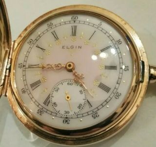 Elgin 7 Jewels Fancy Dial (1907) Grade 320 14k.  Gold Filled Case.