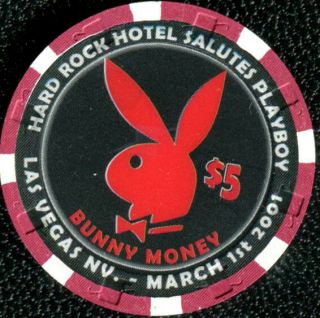 $5 Las Vegas Hard Rock Playboy Casino Chip - Uncirculated