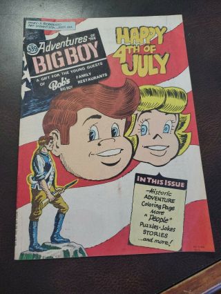 Vintage 1985 Bobs Big Boy Happy 4th Of July Comic Book