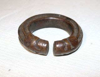 1800 ' s Antique African Niger Baoulé Dogon Bronze Manilla Currency Bracelet Cuff. 2