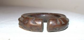 1800 ' s Antique African Niger Baoulé Dogon Bronze Manilla Currency Bracelet Cuff. 3