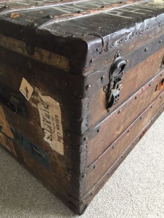 Louis Vuitton Steamer Trunk Authentic Early 1900 ' s Antique Luggage Large Chest 3