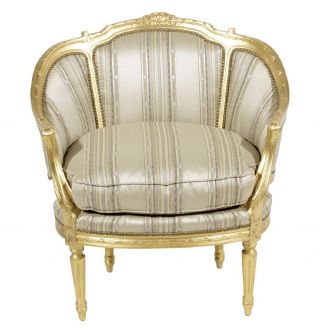 Antique Style Louis Xvi Style Giltwood Bergere