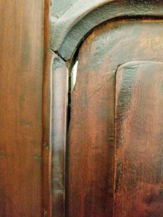 Antique French Armoire Wardrobe Closet Recessed Panels Carved Wood 2