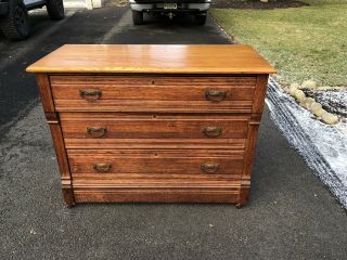 Antique Oak Mission Chest Of Drawers