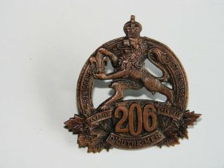 Canada Ww1 Cef Cap Badge The 206th Battalion " Canadiens Francais "