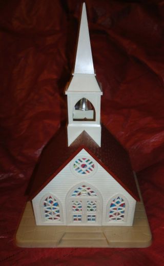 Vintage Regency Alpine Church Lighted Stain Glass Windows Collectible Gift Style