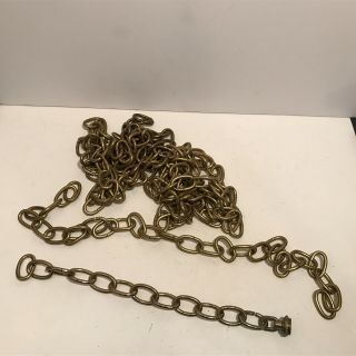 Antique 18 Feet Of Large Heavy Brass Plated Ceiling Chandelier Fixture Chain