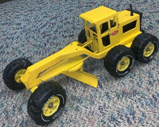 Vintage 1970s Tonka Usa Yellow Road Grader Mr 970 Pressed Steel Toy Tractor