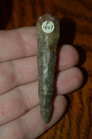 Archaic Dover Chert Drill Lake Co,  Tennessee 2.  75 X.  5/8 Great Style