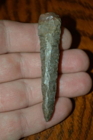 Archaic Dover Chert Drill Lake Co,  Tennessee 2.  75 x.  5/8 Great Style 2