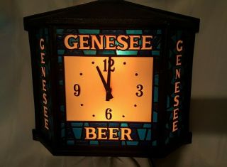 Vintage Lighted Genesee Beer Clock / Sign - - 1970s?