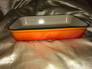 Vintage Le Creuset Cast Iron Enamel Orange Roaster Baking Casserole Pan 30