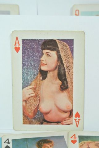 Betty Page Vintage 50s/60s Nude Risque Pin - Up Girl Models Playing Cards Complete