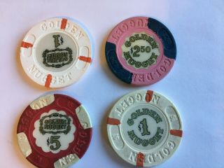 Golden Nugget Casino Chip - 1980.  Atlantic City,  Jersey - 4 Coin Set